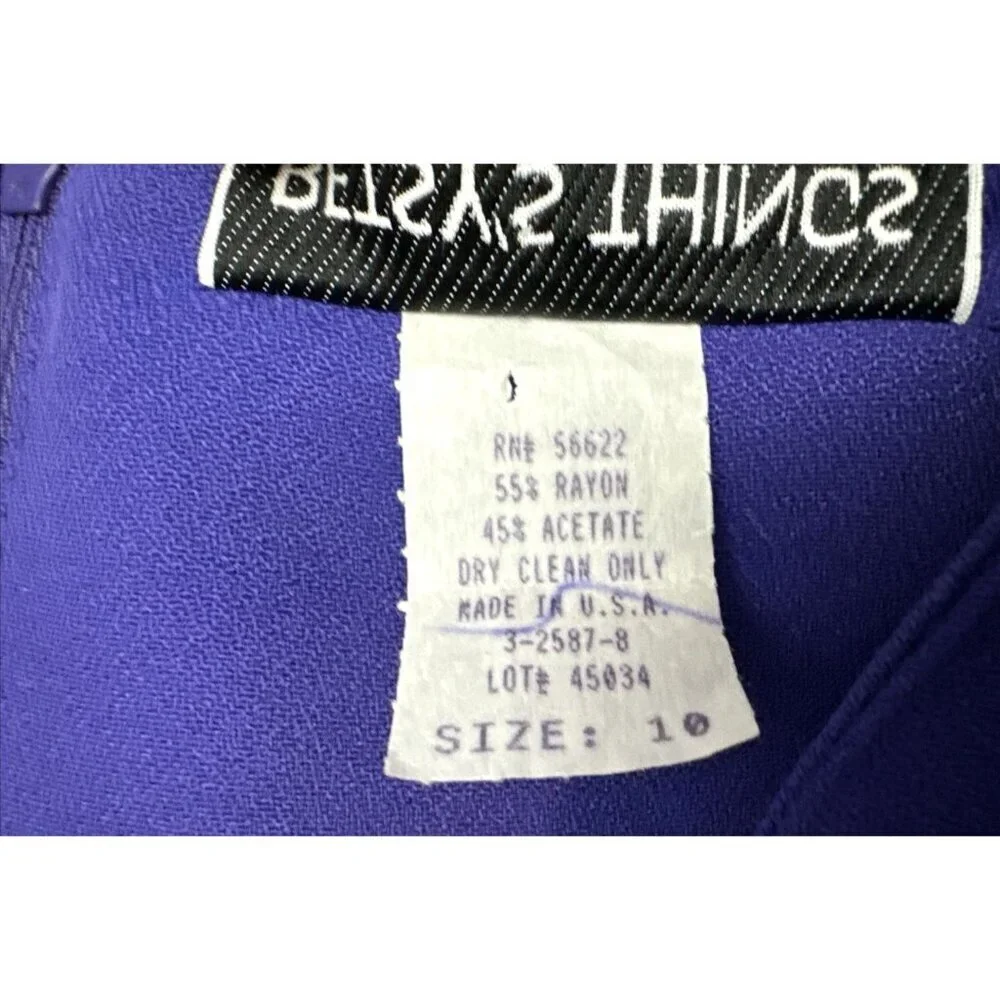 Vintage Betsys Things Dress‎ Womens 10 Purple Long Pleated Modest 90s Retro NEW - Picture 5 of 15